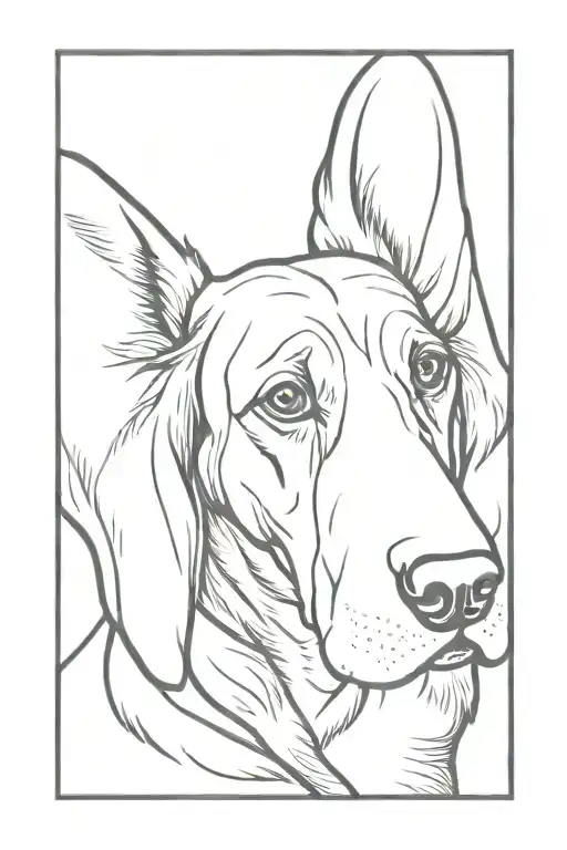 basset hound ears tattoo design idea