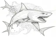 shark emerging tattoo design idea