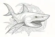 shark emerging tattoo design idea