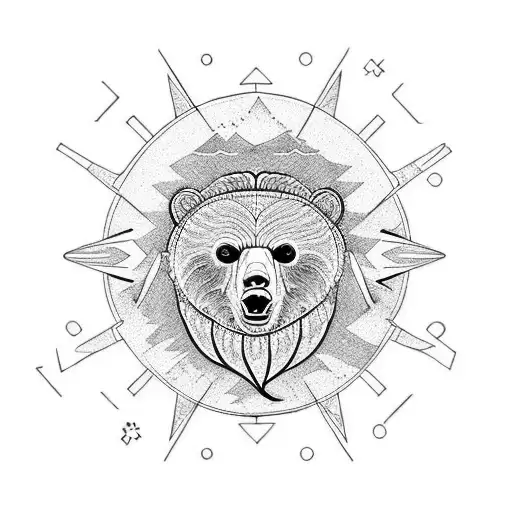 Grizzly Bear Claw Trout tattoo design idea