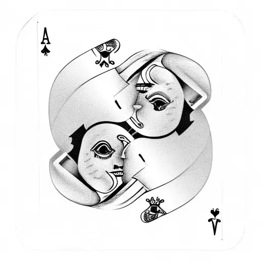 playing cards tattoo design idea