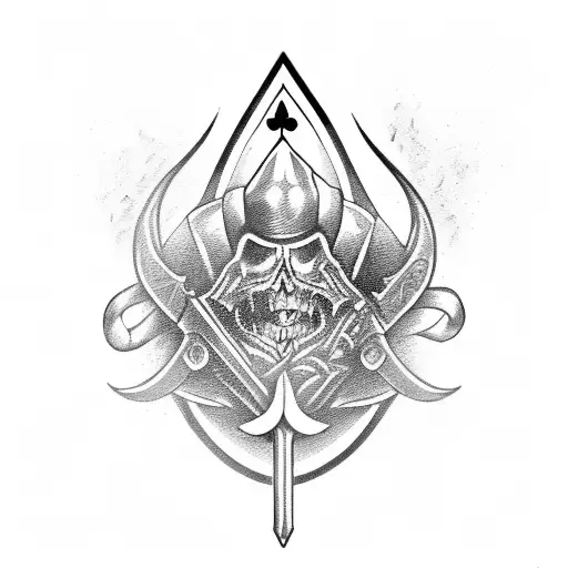 Ace of Spades burning tattoo design idea