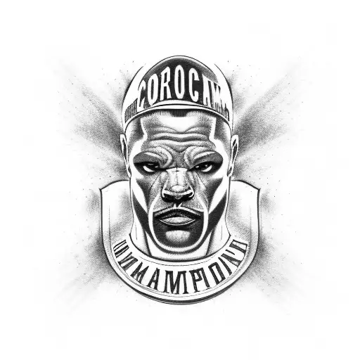 world champion boxing belt with the name OZZIE written in front of the picture tattoo design idea