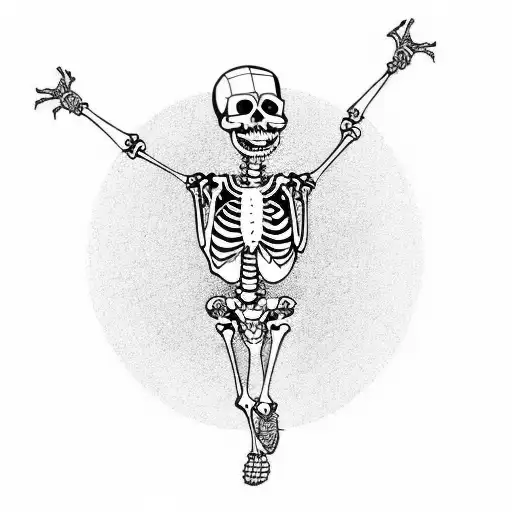 dancing skeleton  tattoo design idea