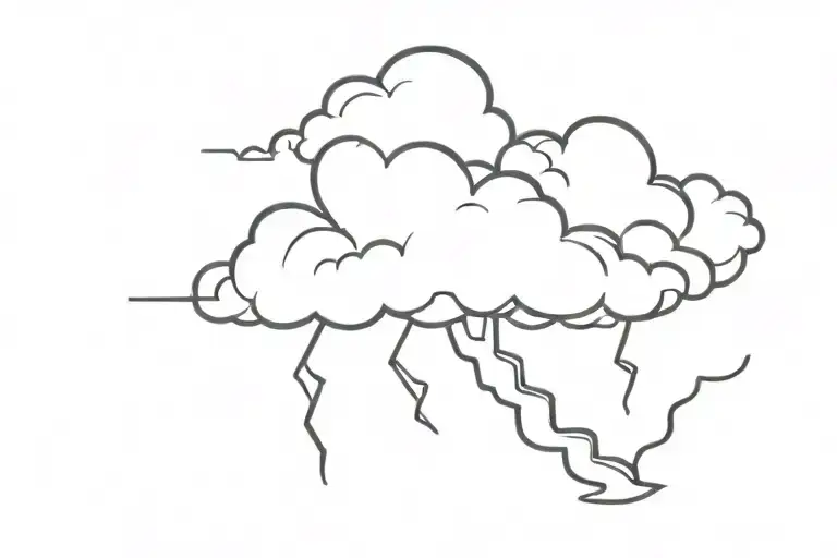 storm cloud storm with lightning tattoo design idea