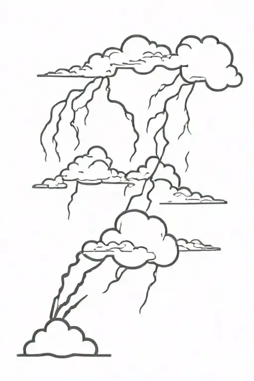 storm cloud storm with lightning tattoo design idea