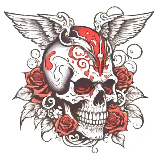 Skull Who has blood tattoo design idea