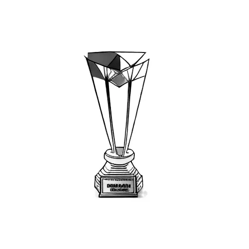 a trophy on a black background tattoo design idea