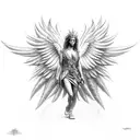 mythological harpies attack tattoo design idea