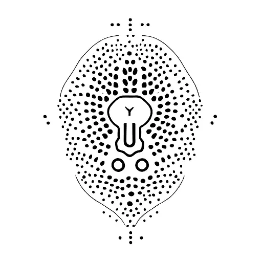 A minimalist tattoo of a video game controller shaped like a dog's paw print. tattoo design idea