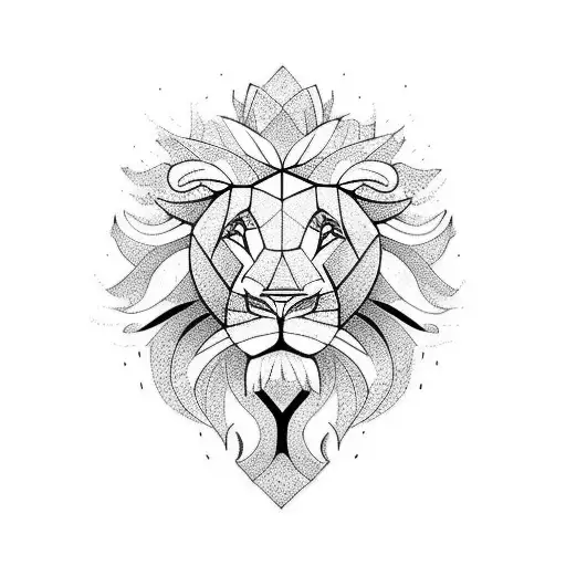 half Lion face beside half elephant face  tattoo design idea