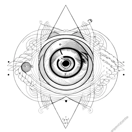 eye, planets, flowers, sound waveforms (saw, triangle, sine, square), tattoo tattoo design idea
