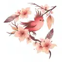 Sakura and feathers horizontally small tattoo design tattoo design idea