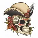 Mexican skull tattoo design idea