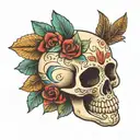 Mexican skull tattoo design idea