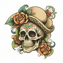 Mexican skull tattoo design idea