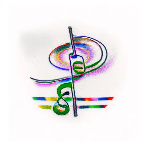 A highway road mixed with a music note  tattoo design idea