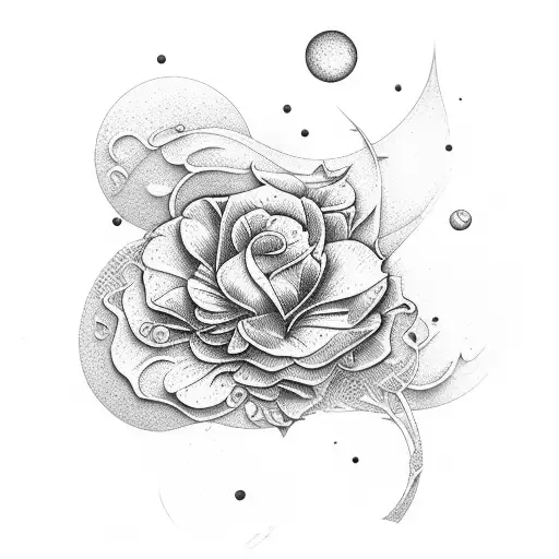 Flower moon tattoo design idea