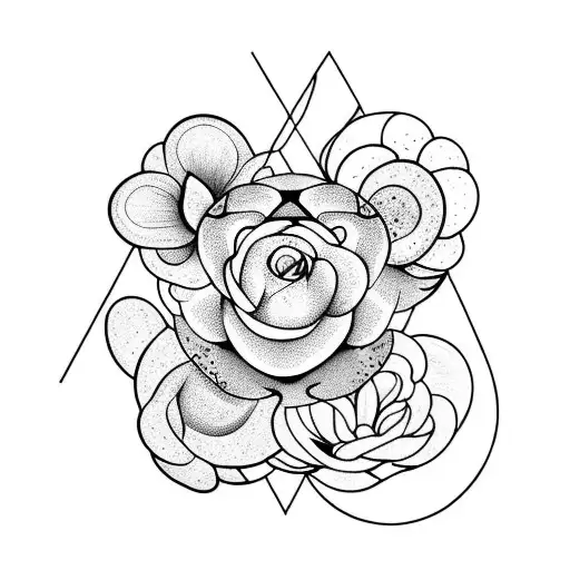flowers and mushrooms tattoo design idea