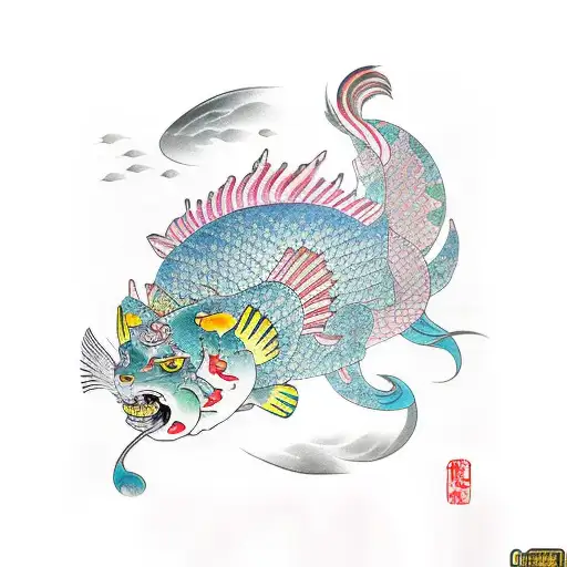 colorful fish tattoo drawings