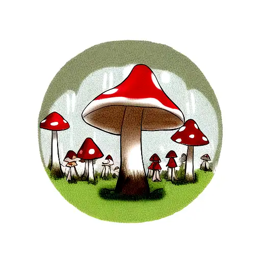 cottagecore mushroom tattoo design idea