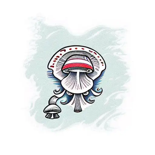 mushroom cottagecore tattoo design idea