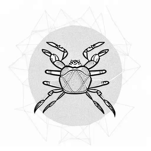 crabs and cancer zodiac with triangle shape tattoo design idea