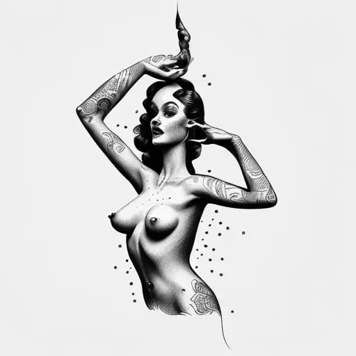 nude pin up tattoo design idea