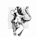 nude pin up tattoo design idea
