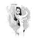 nude pin up tattoo design idea
