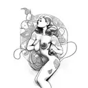 nude pin up tattoo design idea