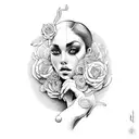 nude pin up tattoo design idea