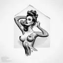 nude pin up tattoo design idea