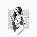 nude pin up tattoo design idea