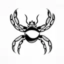 cancer zodiac symbol with crab tattoo design idea