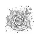 Flower moon tattoo design idea