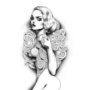 nude pin up tattoo design idea