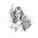 nude pin up tattoo design idea