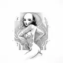 nude pin up tattoo design idea