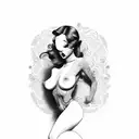 nude pin up tattoo design idea