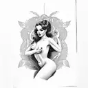 nude pin up tattoo design idea