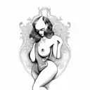 nude pin up tattoo design idea