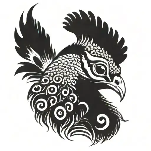 Peacock head  tattoo design idea