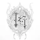 elvish typography tattoo design idea