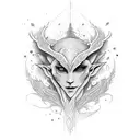 elvish typography tattoo design idea
