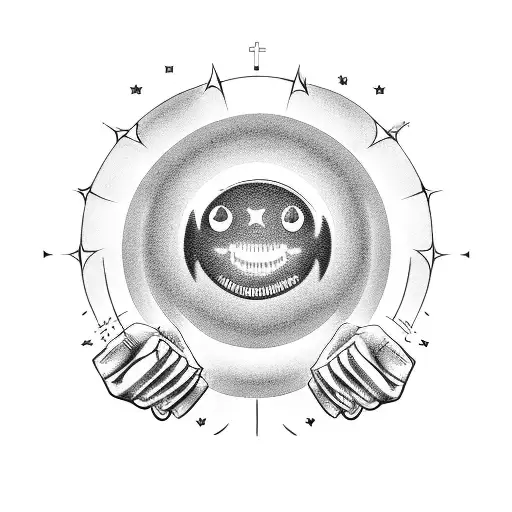 black power light bulb Dallas skyline smiley face tattoo design idea