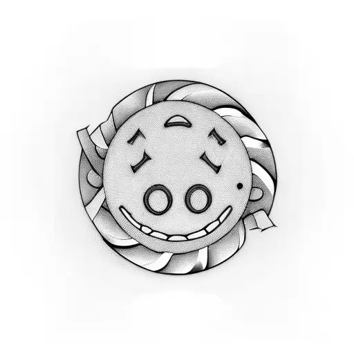 black power smiley face tattoo design idea