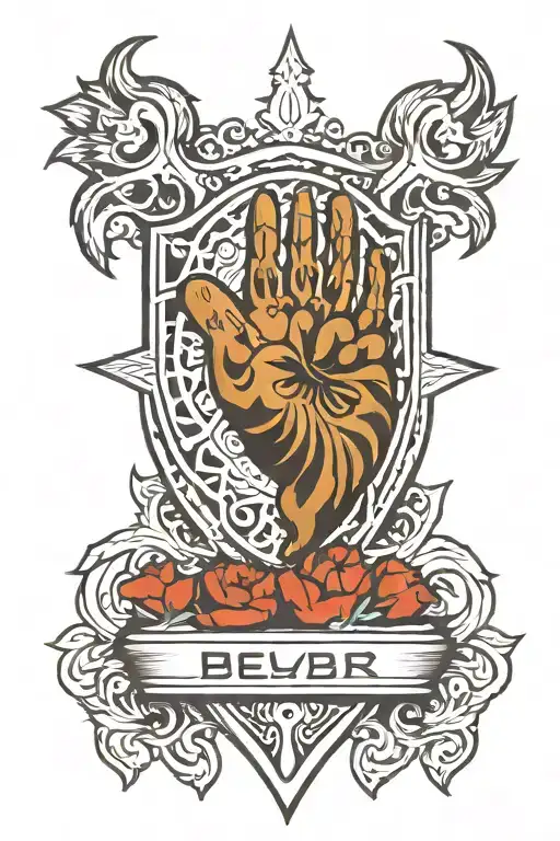 sheild and bear paw tattoo design idea