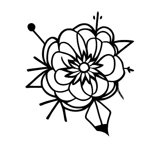 flower life happiness tattoo design idea