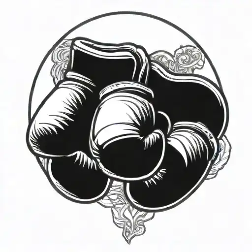 boxing gloves doing prayer symbol and Muay Thai head band tattoo design idea